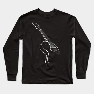 Lovely stylish acoustic guitar outline design Long Sleeve T-Shirt